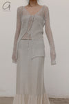 SWAYING/KNIT Washi Feather Cardigan SW22SST49 Grey PS46